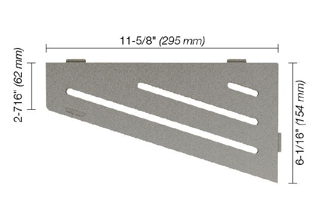 Schluter SHELF-E Étagère de coin quadrilaterale modèle Wave - aluminium gris pierre