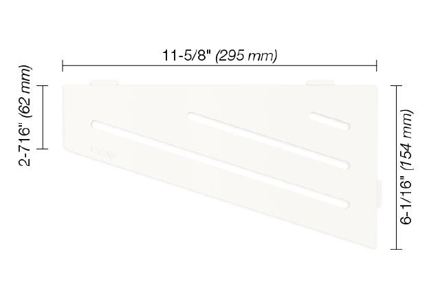 Schluter SHELF-E Étagère de coin quadrilaterale modèle Wave - aluminium blanc mat