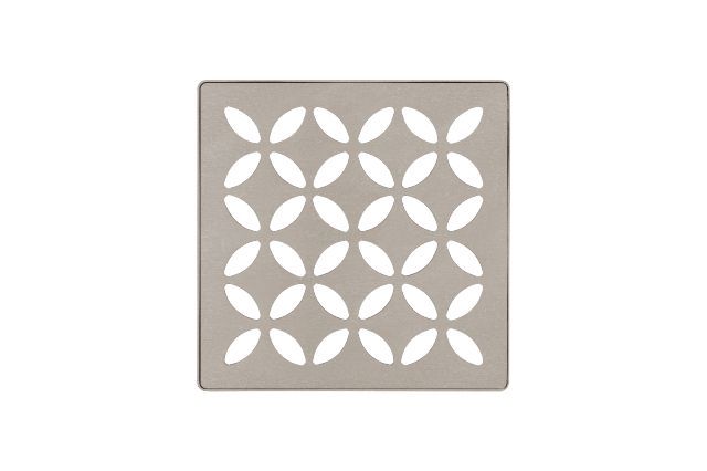 Schluter KERDI-DRAIN Ensemble de grille carrée Floral - acier inoxydable (V2) gris pierre 4"