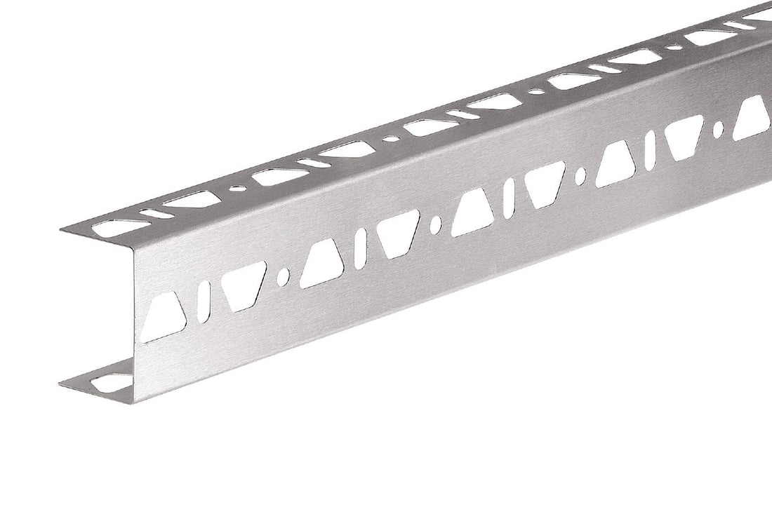 Schluter KERDI-BOARD-ZB Profilé de renforcement de structure en "U" - acier inoxydable (V2) 2" x 8' 2-1/2"