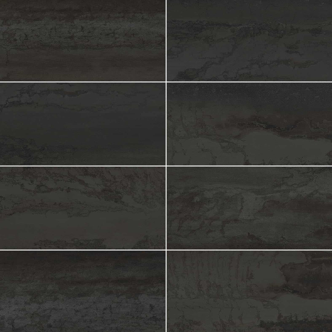 Carreaux de céramique Collection Metallica 12 po x 24 po, foncé, fini mat
