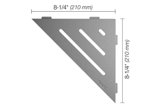 Schluter SHELF-E Étagère de coin triangulaire modèle Wave aluminium étain
