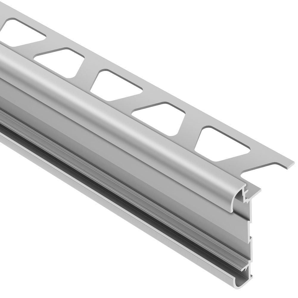 Schluter RONDEC-CT profilé de bordure à comptoir double rail, aluminium anodisé mat, 5/16 po (8 mm) x 8 pi 2-1/2 po