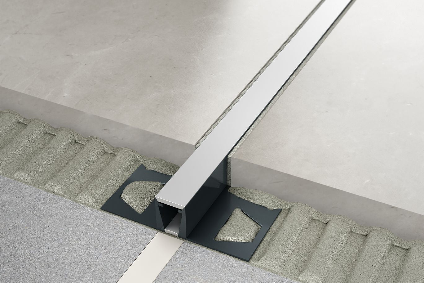 Schluter DILEX-BWB profilé PVC gris 1/2" (12,5 mm) pour joint de surface, zone de mouvement 3/8", 8' 2-1/2"