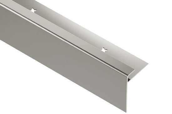 Schluter VINPRO-STEP-R Profilé de nez de marche pour revêtement de vinyle avec dévoilement allongé aluminium anodisé nickel brossé 1/4" (6 mm) x 8' 2-1/2"