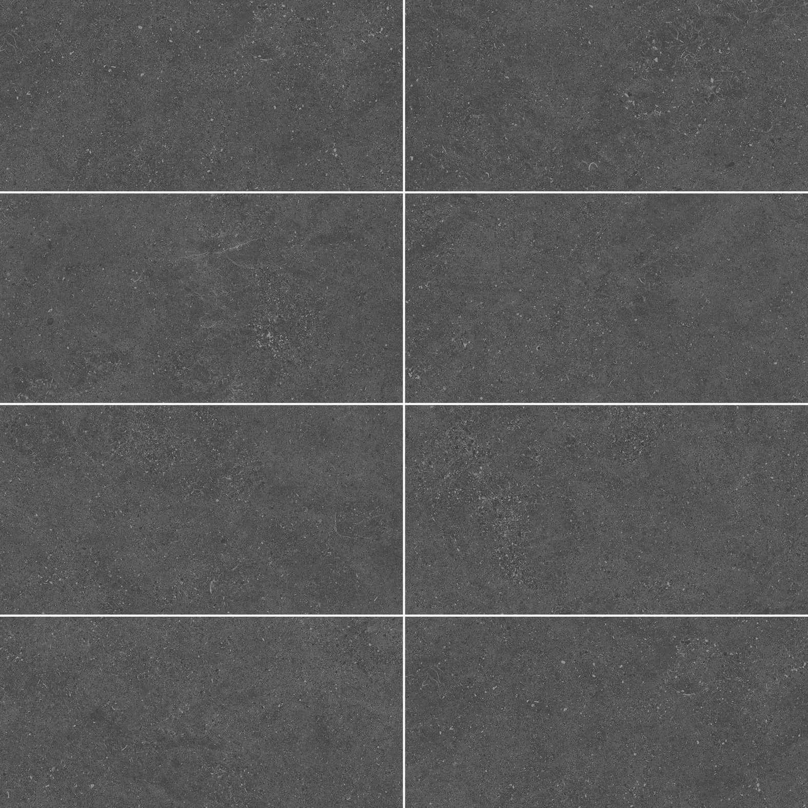 <span>Carreaux de céramique Collection Kalksten 12 po x 24 po, Nuit, fini mat, aspect pierre</span>