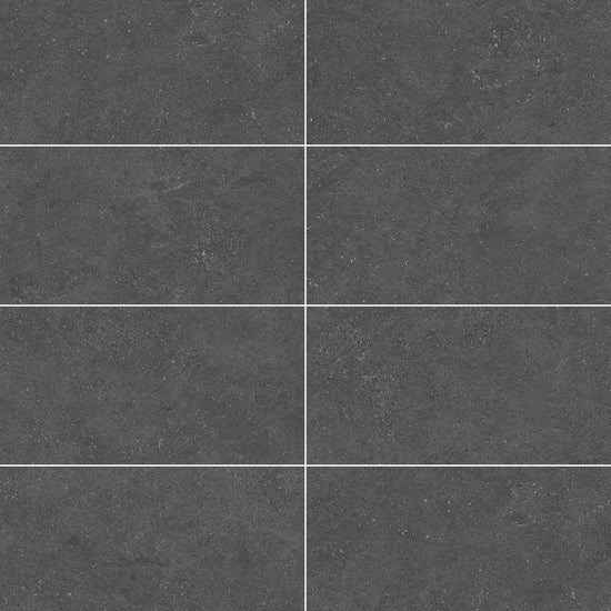 <span>Carreaux de céramique Collection Kalksten 12 po x 24 po, Nuit, fini mat, aspect pierre</span>