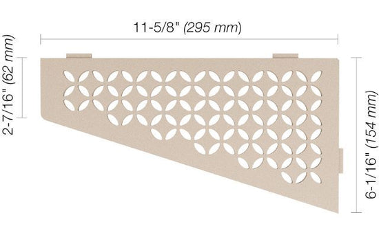 Schluter SHELF-E Étagère de coin quadrilaterale modèle Floral - aluminium crème