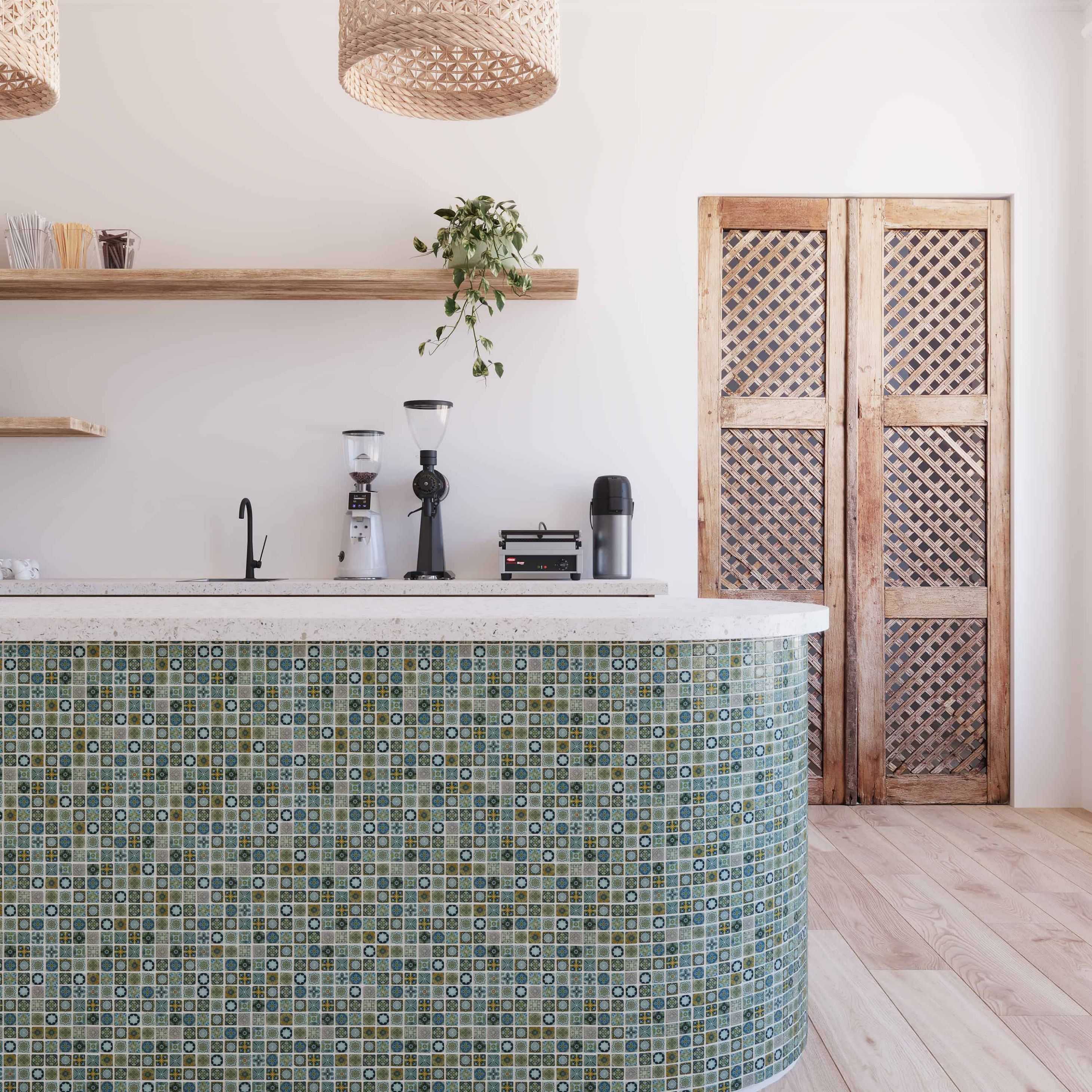 Carreaux de céramique | Collection Jamila - Mosaïque - 1 po x 1 po