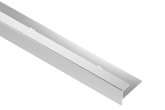 Schluter VINPRO-STEP Profilé de nez de marche pour revêtement de vinyle aluminium anodisé chrome brossé 9/32" (7 mm) x 8' 2-1/2"
