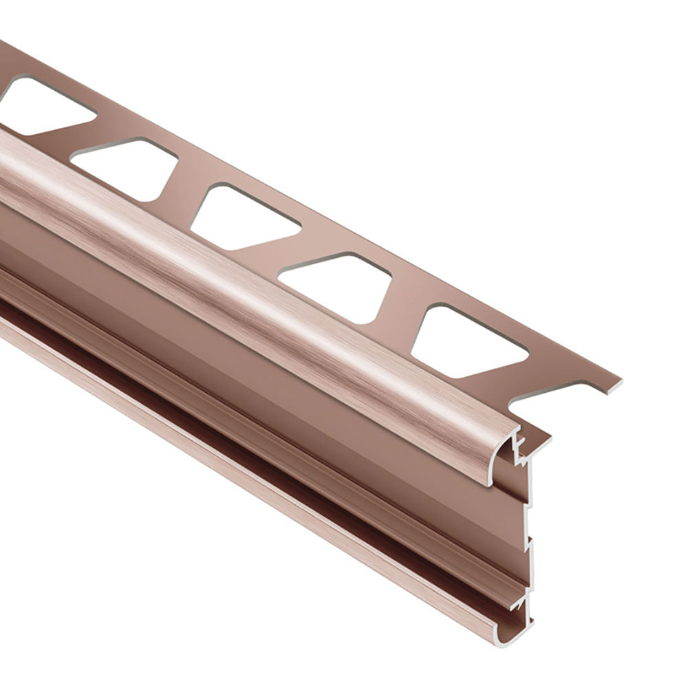 Schluter RONDEC-CT Profilé de bordure à comptoir double rail - Aluminium anodisé Cuivre brossé 5/16" (8 mm) x 8' 2-1/2"