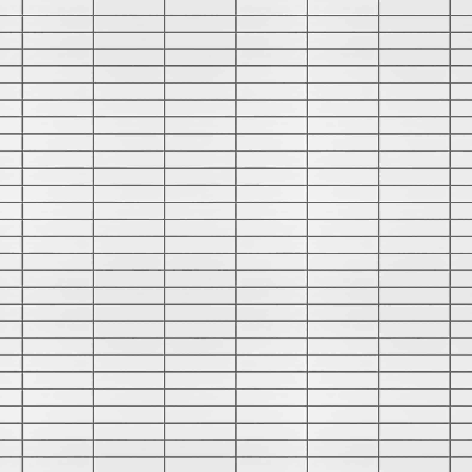 Carreaux de céramique Collection Stack mosaïque 1 po x 6 po Bianco, tuiles blanches allongées finition brillante