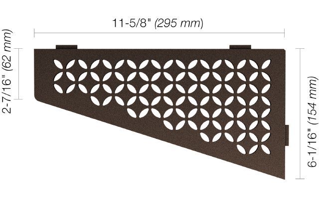 Schluter SHELF-E Étagère de coin quadrilaterale modèle Floral - aluminium bronze