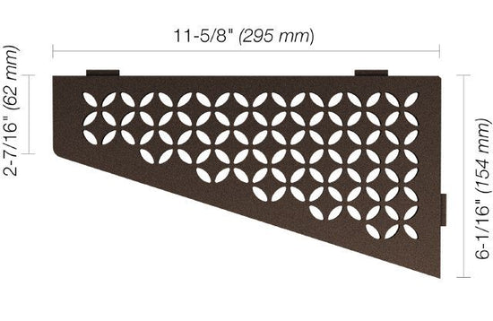 Schluter SHELF-E Étagère de coin quadrilaterale modèle Floral - aluminium bronze