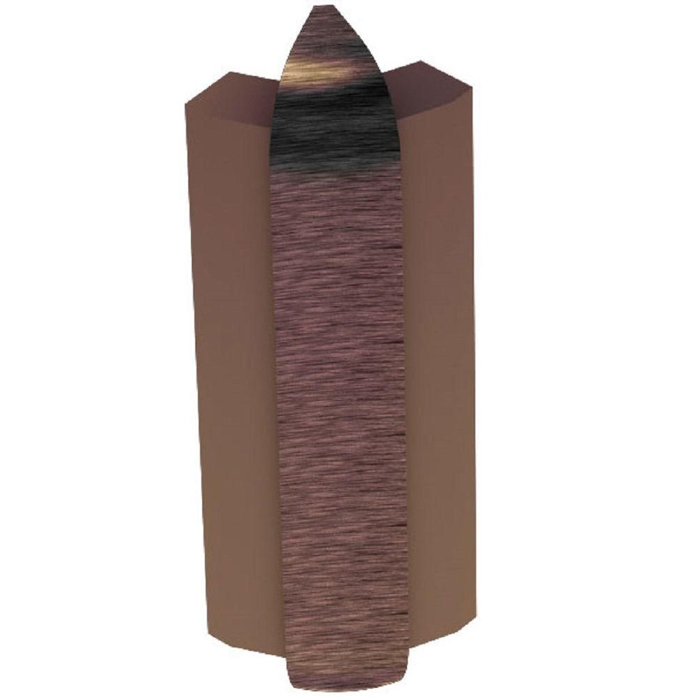Schluter RONDEC-STEP Coin extérieur 135° avec ailette verticale de 1-1/2" - aluminium anodisé bronze antique brossé 5/16" (8 mm)