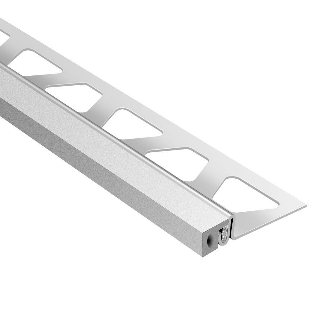 Schluter DILEX-KSA Profilé pour joint de périmètre muni de ruban autoadhésif gris classique - acier inoxydable (V2) 7/16" (11 mm) x 8' 2-1/2"