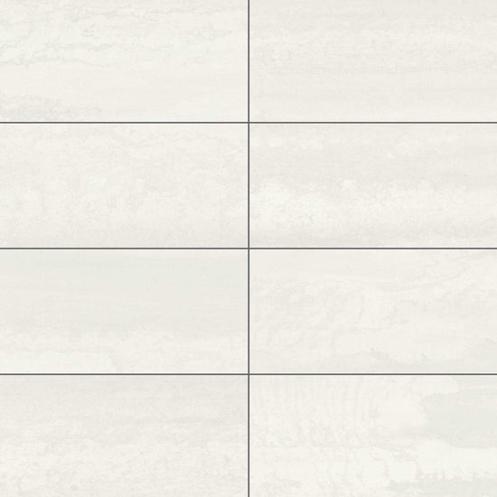Carreaux de céramique Collection Metallica 12x24 po, Blanc Acier mat
