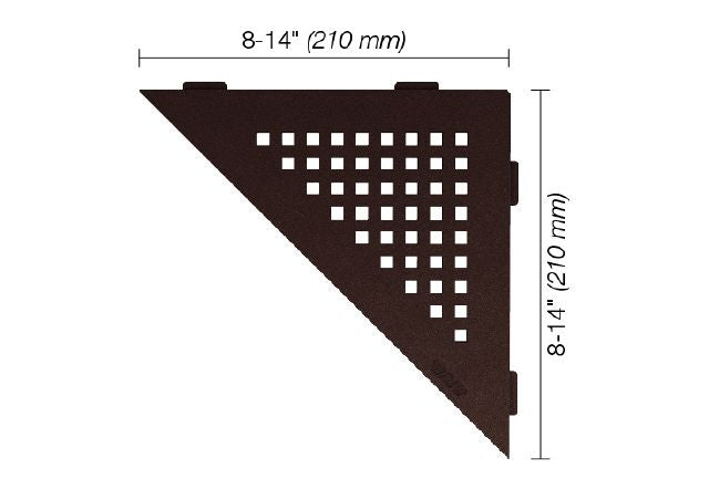 Schluter SHELF-E Étagère de coin triangulaire modèle Square - aluminium bronze