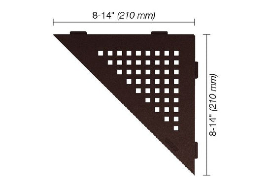 Schluter SHELF-E Étagère de coin triangulaire modèle Square - aluminium bronze