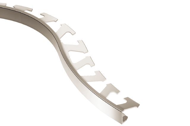 Schluter SCHIENE Profilé radius de bordure de mur/plancher - aluminium anodisé nickel poli 5/16" (8 mm) x 8' 2-1/2"