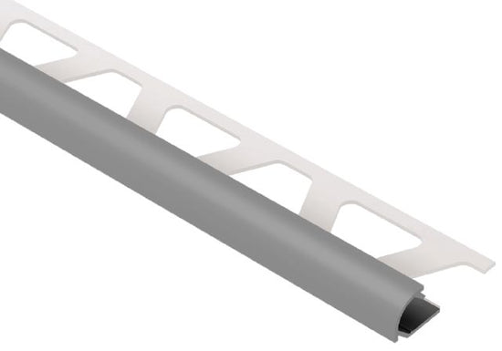 Schluter RONDEC Profilé de bordure rond aluminium gris métallique 1/4" (6 mm) x 8' 2-1/2"