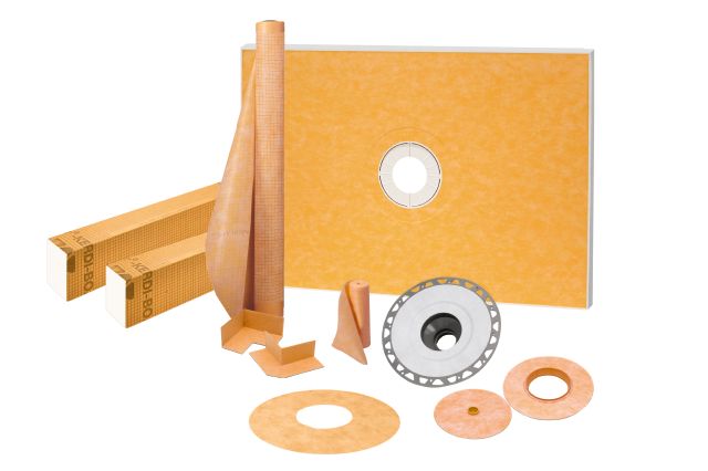 Schluter KERDI-SHOWER-KIT Ensemble de douche avec position de sortie centrée sans gille avec 2" ABS bride 38" x 60"