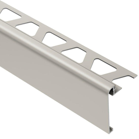 Schluter RONDEC-STEP Profilé de finition et protection des rebords avec ailette verticale de 1-1/2" - aluminium anodisé nickel mat 1/2" (12.5 mm) x 8' 2-1/2"