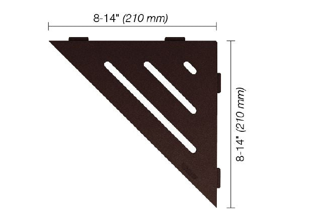 Schluter SHELF-E Étagère de coin triangulaire modèle Wave - aluminium bronze