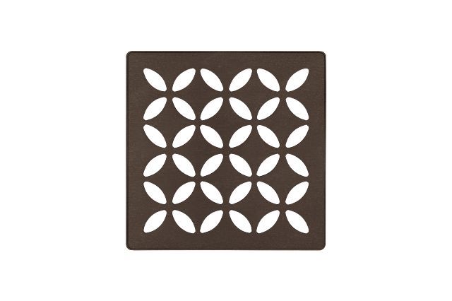 Schluter KERDI-DRAIN Ensemble de grille carrée Floral - acier inoxydable (V2) bronze 4"
