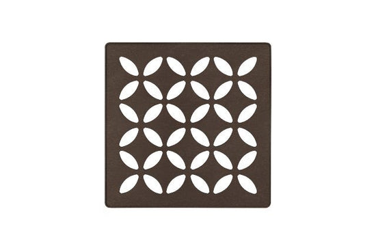 Schluter KERDI-DRAIN Ensemble de grille carrée Floral - acier inoxydable (V2) bronze 4"