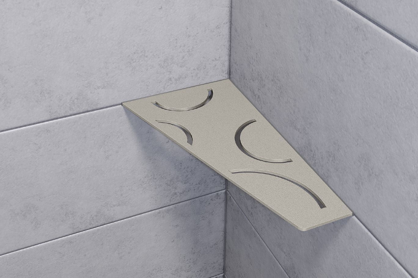Schluter SHELF-E Étagère de coin quadrilatérale modèle Square aluminium étain