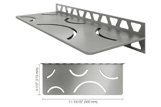 Schluter SHELF-W Étagère mural rectangulaire Curve Design - acier inoxydable (V2) brossé