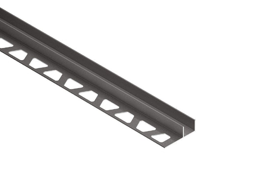Schluter DECO-SG Profilé décoratif de protection à rainure aluminium anodisé anthracite foncé 1/2" (12.5 mm) x 9/16" x 8' 2-1/2"