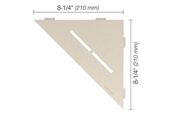 Schluter SHELF-E Étagère de coin triangulaire modèle Pure aluminium ivoire