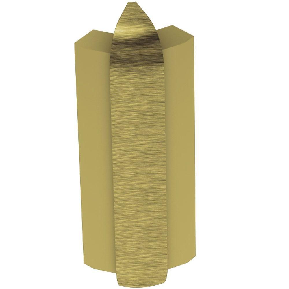 Schluter RONDEC-STEP Coin extérieur 135° avec ailette verticale de 2-1/4" - aluminium anodisé laiton brossé 1/2" (12.5 mm)