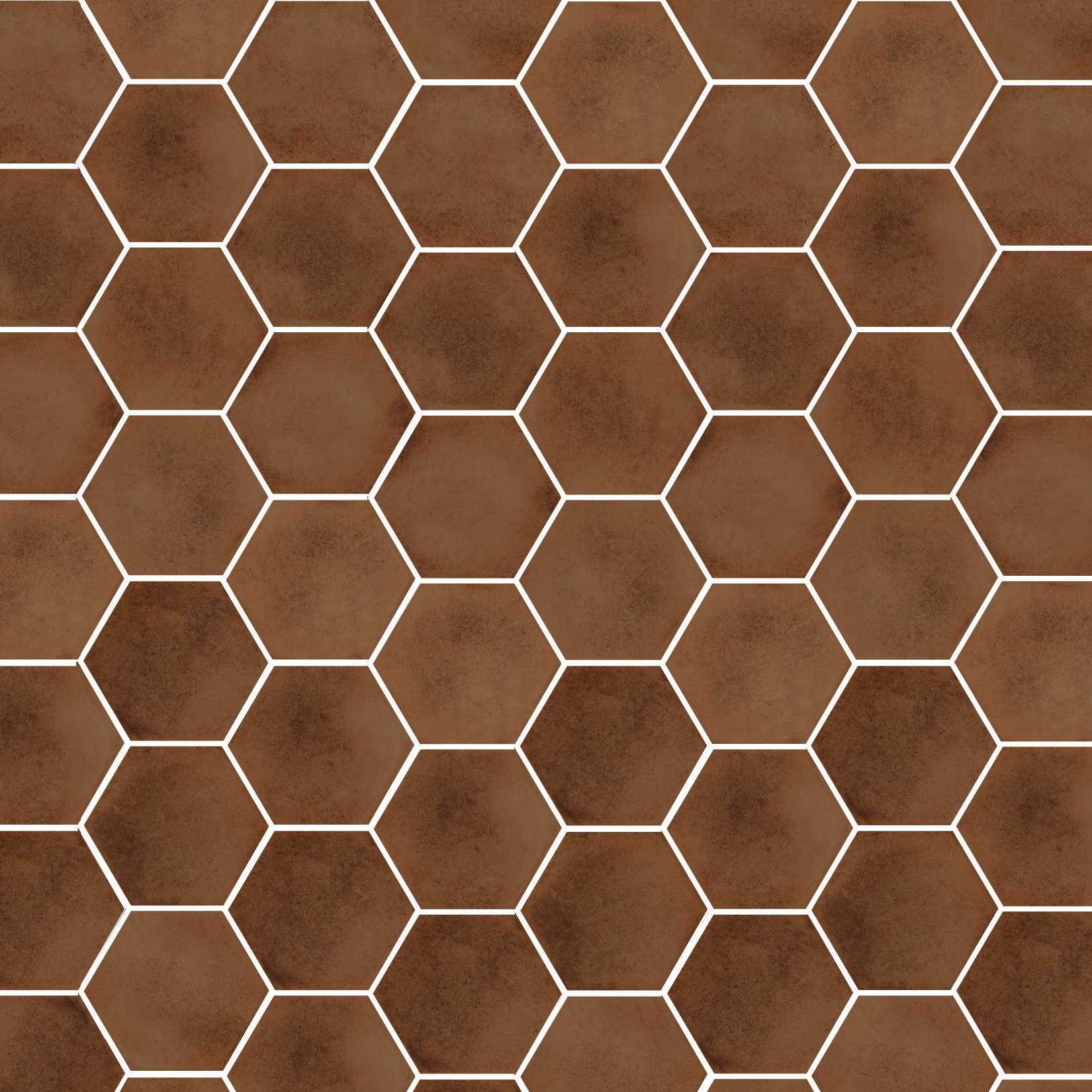 Carreaux de céramique Collection Ossido 6 po x 7 po He x Cotto lustré