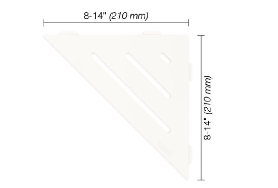 Schluter SHELF-E Étagère de coin triangulaire modèle Wave - aluminium blanc mat