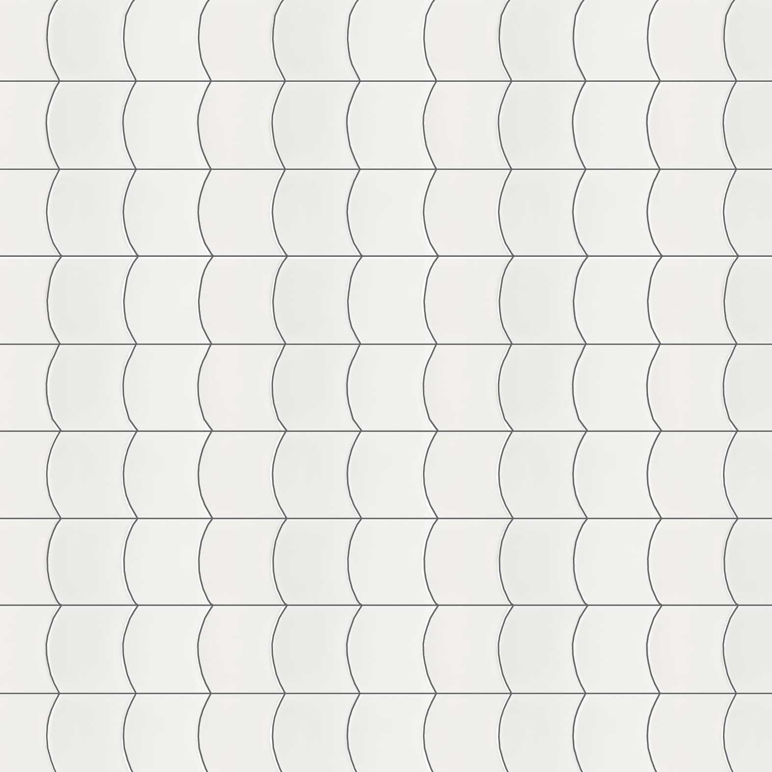 Carreaux de céramique Collection Wave 5 po x 5 po blanc, motif ondulé