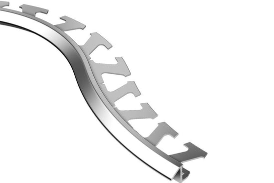 Schluter RENO-TK Radius Profilé réducteur aluminium anodisé chrome brillant 1/2" (12.5 mm) x 8' 2-1/2"